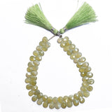 Prehnite faceted bead size 7-9mm.