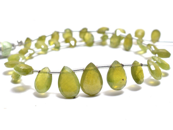 Vessonite natural gemstone bead strands, pear-shaped 4-inch long bead strand, faceted bead size 4.5mm, 6mm, 5.5mm,7mm, handmade gemstone bead strand 11 Carat, women jewelry making necklaces, earrings, and bracelets bead strands.