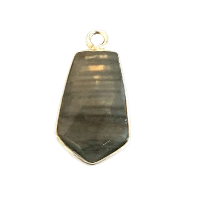 Labradorite Stone Necklace for Jewelry Making 10X20mm 11X16mm Tie Bezel Charms Pendants Connectors 925 Sterling Silver