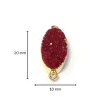 24k Gold electroplated - Kissed Red Druzy - Handmade Pendant Necklace - Gothy Elegance & Jewelry Gift