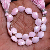Pink Opal faceted bead size 9X10-8.5X11.5mm.