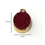 24k Gold electroplated - Kissed Red Druzy - Handmade Pendant Necklace - Gothy Elegance & Jewelry Gift