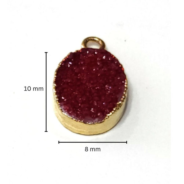 24k Gold electroplated - Kissed Red Druzy - Handmade Pendant Necklace - Gothy Elegance & Jewelry Gift