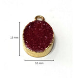 24k Gold electroplated - Kissed Red Druzy - Handmade Pendant Necklace - Gothy Elegance & Jewelry Gift