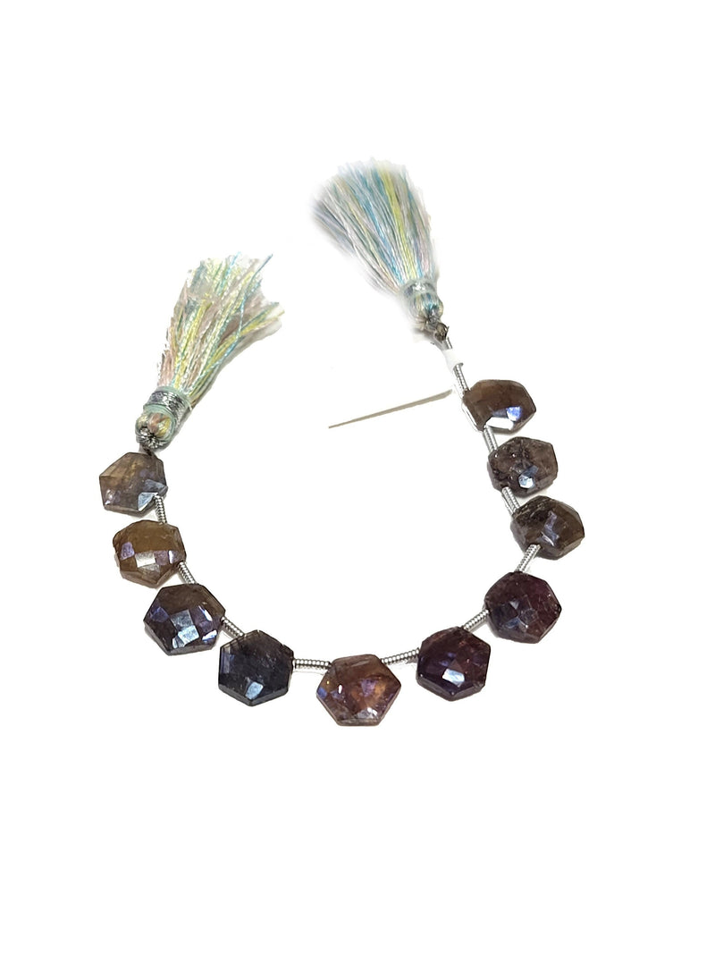 Mystic Umba Sapphire Faceted Octagon 4 inch Bead Strand 8.5-9 MM & 39 Carats Natural Gemstone Birthstone Women Jewelry Making Bracelets