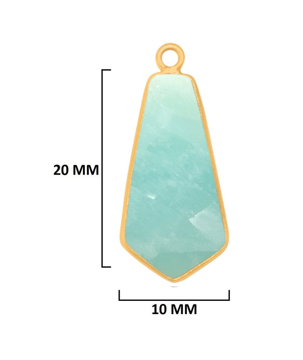 Amazonite Tie Pendant - Boho Chic Gemstone Necklace with 24kt Gold Elegance