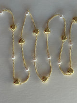 Pearl Beaded Gold Plated Fancy Necklace Chain Handmade Rosary Chain Women Jewelry Making Anklet, Earrings, Bracelets, DIY Crafts
