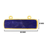 Sodalite Stone Necklace for Jewelry Making 10X40mm 15X20mm 8X30mm Rectangle/Bar Bezel Charm Pendant 24K Gold Plated Over 925 Sterling Silver