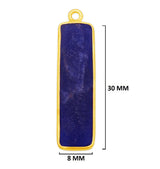 Sodalite Stone Necklace for Jewelry Making 10X40mm 15X20mm 8X30mm Rectangle/Bar Bezel Charm Pendant 24K Gold Plated Over 925 Sterling Silver