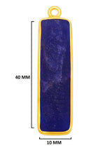 Sodalite Stone Necklace for Jewelry Making 10X40mm 15X20mm 8X30mm Rectangle/Bar Bezel Charm Pendant 24K Gold Plated Over 925 Sterling Silver