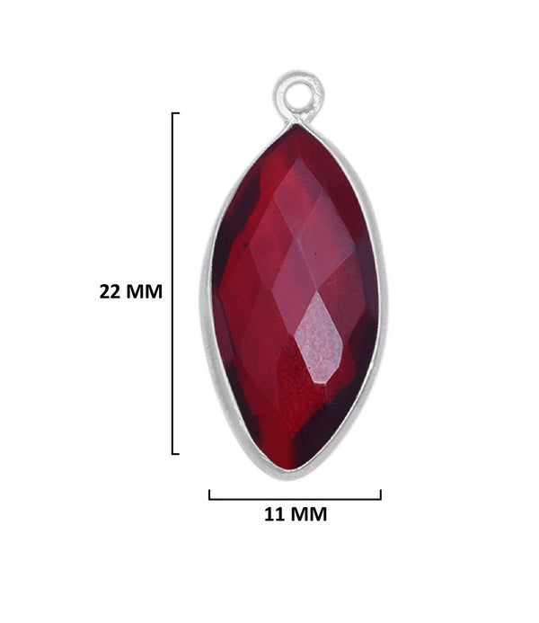 Boho Chic Garnet Bezel Pendant - Handcrafted Gemstone Necklace in 925 Sterling Silver with Stunning Finishes