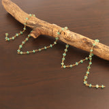 Emerald Natural Precious AAA Gemstone 18K Solid Gold 2.5mm 3mm Bead Women Jewelry Making Necklace Rosary Chain Per INCH, May Birthstone