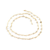Natural Genuine Gray DIAMOND AAA Gemstone 18K Solid Gold 2.5mm 3mm Bead Women Jewelry Making Necklace Rosary Chain Per INCH April Birthstone