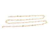 Natural Genuine Gray DIAMOND AAA Gemstone 18K Solid Gold 2.5mm 3mm Bead Women Jewelry Making Necklace Rosary Chain Per INCH April Birthstone