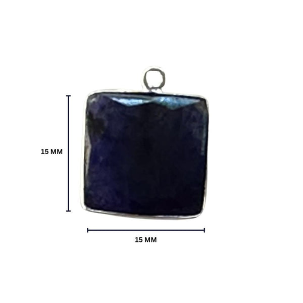 Amazonite Square Pendant - Boho Chic Gemstone Necklace with 925 Sterling Silver Elegance