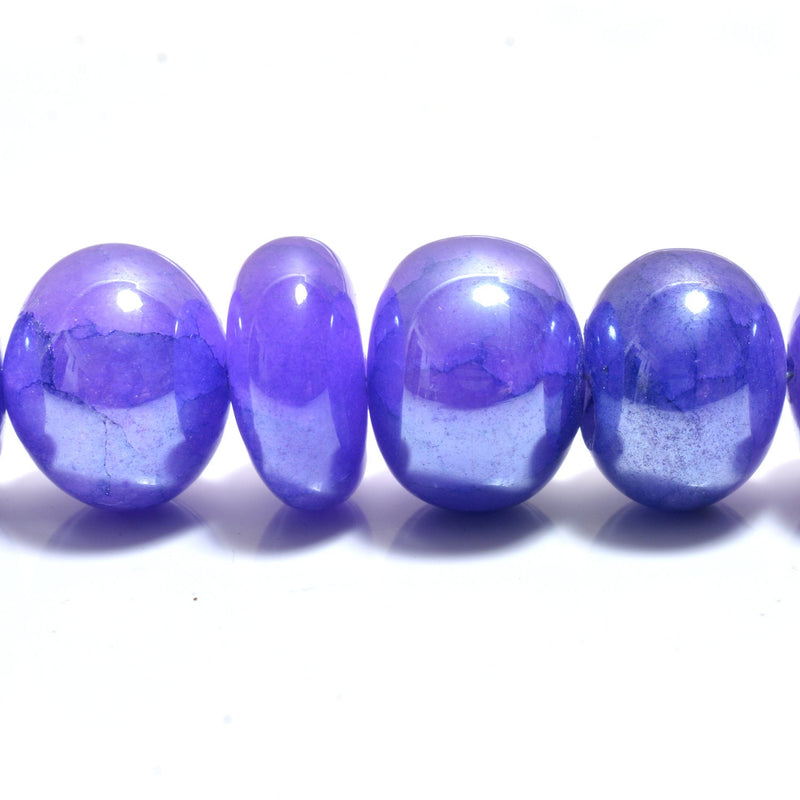 Mystic purple quartz gemstone bead strands, rondelle-shaped 4-inch long bead strand, faceted bead size 10.5-12.5mm, handmade gemstone bead strand 103 carats, women jewelry making necklaces, earrings, and bracelets bead strands.