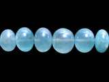 Mystic sky blue quartz gemstone bead strands, rondelle-shaped 4-inch long bead strand, smooth bead size 9-9.5mm, handmade gemstone bead strand 96 carats, women jewelry making necklaces, earrings, and bracelets bead strands.