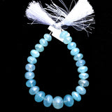 Mystic sky blue quartz handmade gemstone bead strand 96, 103 carat.