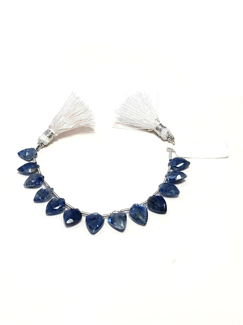 blue kyanite natural gemstone bead strands, arrow head shaped 4-inch long bead strand, faceted bead size 10X7-9.5X7mm, handmade gemstone bead strand 28 carats, women jewelry making necklaces, earrings, and bracelets bead strands.