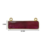 Ruby Bar Pendant, 24K Gold Plated Sterling Silver Bezel (8X30mm)