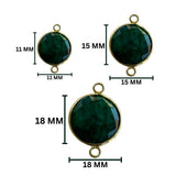 Emerald Coin/Round Pendant - Boho Chic Gemstone Necklace with 24kt Gold Elegance
