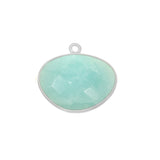 Amazonite Oval Pendant - Boho Chic Gemstone Necklace with 925 Sterling Silver Elegance