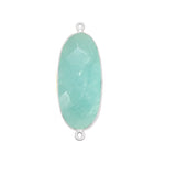 Amazonite Oval Pendant - Boho Chic Gemstone Necklace with 925 Sterling Silver Elegance