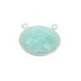 Amazonite Oval Pendant - Boho Chic Gemstone Necklace with 925 Sterling Silver Elegance