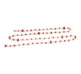 Ruby Natural Precious AAA Gemstone 18K Solid Gold 2.5mm Bead Women Jewelry Making Necklace Rosary Chain Per INCH, Bracelets July Birthstone