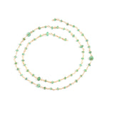 Emerald Natural Precious AAA Gemstone 18K Solid Gold 2.5mm Bead Women Jewelry Making Necklace Rosary Chain Per INCH Earrings, May Birthstone