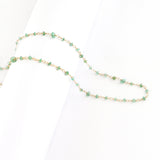 Emerald Natural Precious AAA Gemstone 18K Solid Gold 2.5mm Bead Women Jewelry Making Necklace Rosary Chain Per INCH Earrings, May Birthstone