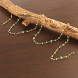 Emerald Natural Precious AAA Gemstone 18K Solid Gold 2.5mm Bead Women Jewelry Making Necklace Rosary Chain Per INCH Earrings, May Birthstone