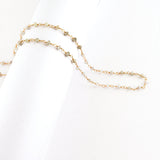 Natural Genuine Gray DIAMOND AAA Gemstone 18K Solid Gold 2.5mm 3mm Bead Women Jewelry Making Necklace Rosary Chain Per INCH April Birthstone