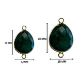 Emerald Pear/Flat Teardrop Pendant - Boho Chic Gemstone Necklace with 24kt Gold Elegance