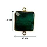 Emerald Square Pendant - Boho Chic Gemstone Necklace with 24kt Gold Elegance