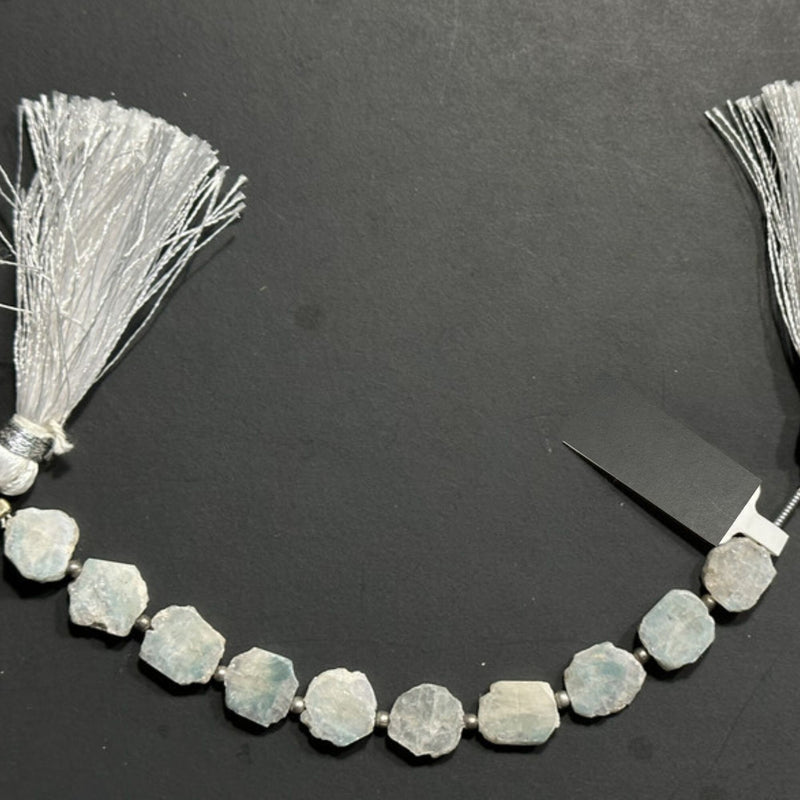 Bio sillimanite natural gemstone bead strands, slice-shaped 4-inch long bead strands, smooth bead size 8X8-9X8mm, handmade gemstone bead strand 17 carats, women jewelry making necklaces, earrings, and bracelets bead strands.