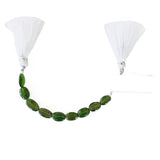 Chrome Diopside natural gemstone bead strands, oval-shaped 4-inch long bead strand, faceted bead size 4X5.5-5X7.5mm, handmade gemstone bead strand 17 carats, women jewelry making necklaces, earrings, and bracelets bead strands.