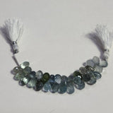 Teardrop Moss Aquamarine Natural Beads - DIY Beading Supplies