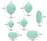 Amazonite Oval Pendant - Boho Chic Gemstone Necklace with 925 Sterling Silver Elegance