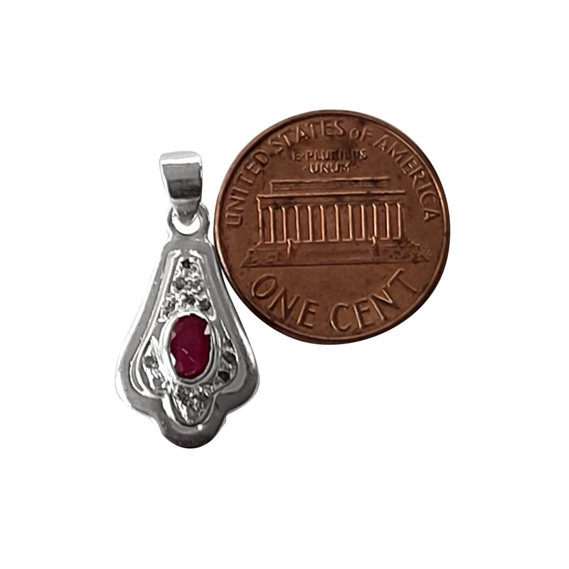 Natural Diamond Studded Precious Ruby 925 Sterling Silver Assorted Vintage Pendants Necklace - AAA Grade Handmade DIY Jewelry- Gifts For Her