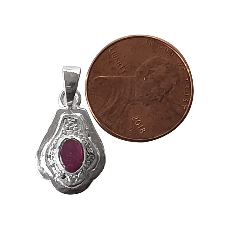 Natural Diamond Studded Precious Ruby 925 Sterling Silver Assorted Vintage Pendants Necklace - AAA Grade Handmade DIY Jewelry- Gifts For Her