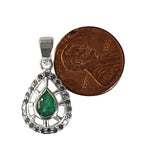 Natural Diamond Studded Precious Emerald 925 Sterling Silver Assorted Vintage Pendants Necklace - AAA Grade Handmade Jewelry- Gifts For Her