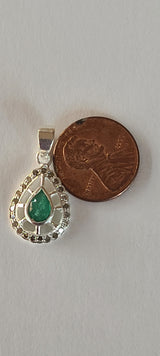Natural Diamond Studded Precious Emerald 925 Sterling Silver Assorted Vintage Pendants Necklace - AAA Grade Handmade Jewelry- Gifts For Her