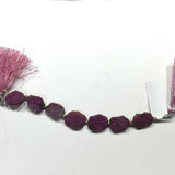 Ruby natural semi-precious gemstone bead strands, slice-shaped 4-inch long bead strand, smooth bead size 9mm, 9.5mm, 10mm, 10.5mm, handmade gemstone bead strand 35, 37, Carat, women jewelry making necklaces, earrings, and bracelets bead strands.
