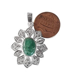 Natural Diamond Studded Precious Emerald 925 Sterling Silver Assorted Vintage Pendants Necklace - AAA Grade Handmade Jewelry- Gifts For Her