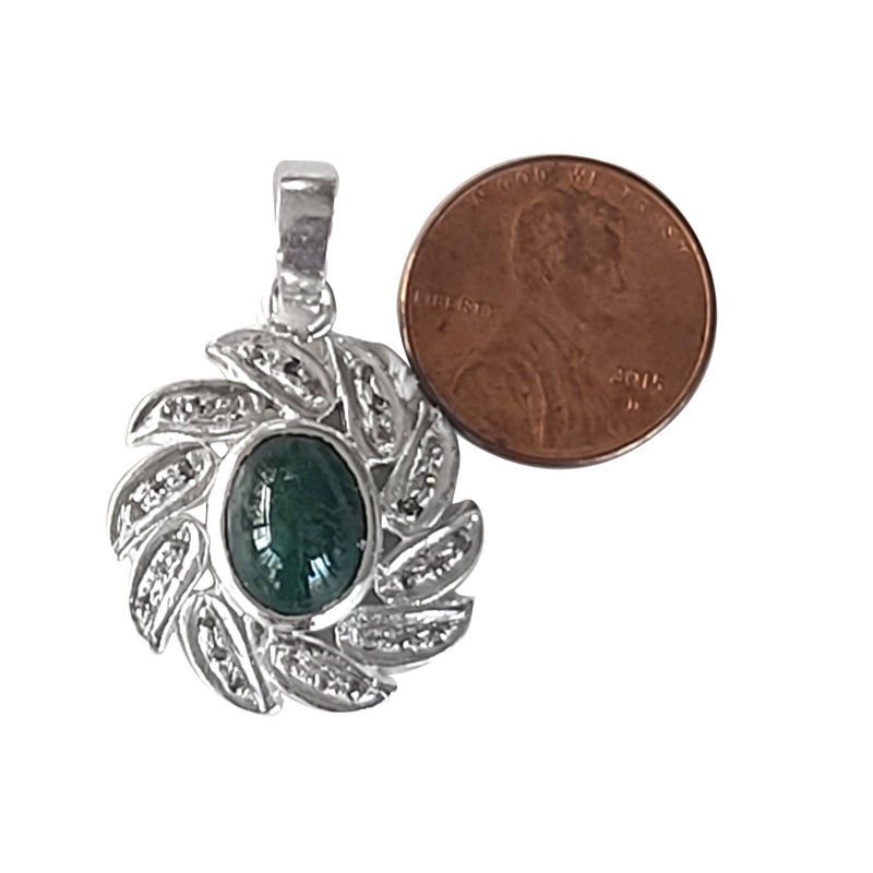 Natural Diamond Studded Precious Emerald 925 Sterling Silver Assorted Vintage Pendants Necklace - AAA Grade Handmade Jewelry- Gifts For Her