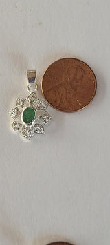 Natural Diamond Studded Precious Emerald 925 Sterling Silver Assorted Vintage Pendants Necklace - AAA Grade Handmade Jewelry- Gifts For Her