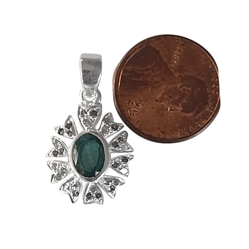 Natural Diamond Studded Precious Emerald 925 Sterling Silver Assorted Vintage Pendants Necklace - AAA Grade Handmade Jewelry- Gifts For Her