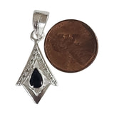Natural Diamond Studded Precious Blue Sapphire 925 Sterling Silver Assorted Vintage Pendants Necklace - AAA Grade Handmade - Gifts For Her