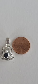 Natural Diamond Studded Precious Blue Sapphire 925 Sterling Silver Assorted Vintage Pendants Necklace - AAA Grade Handmade - Gifts For Her